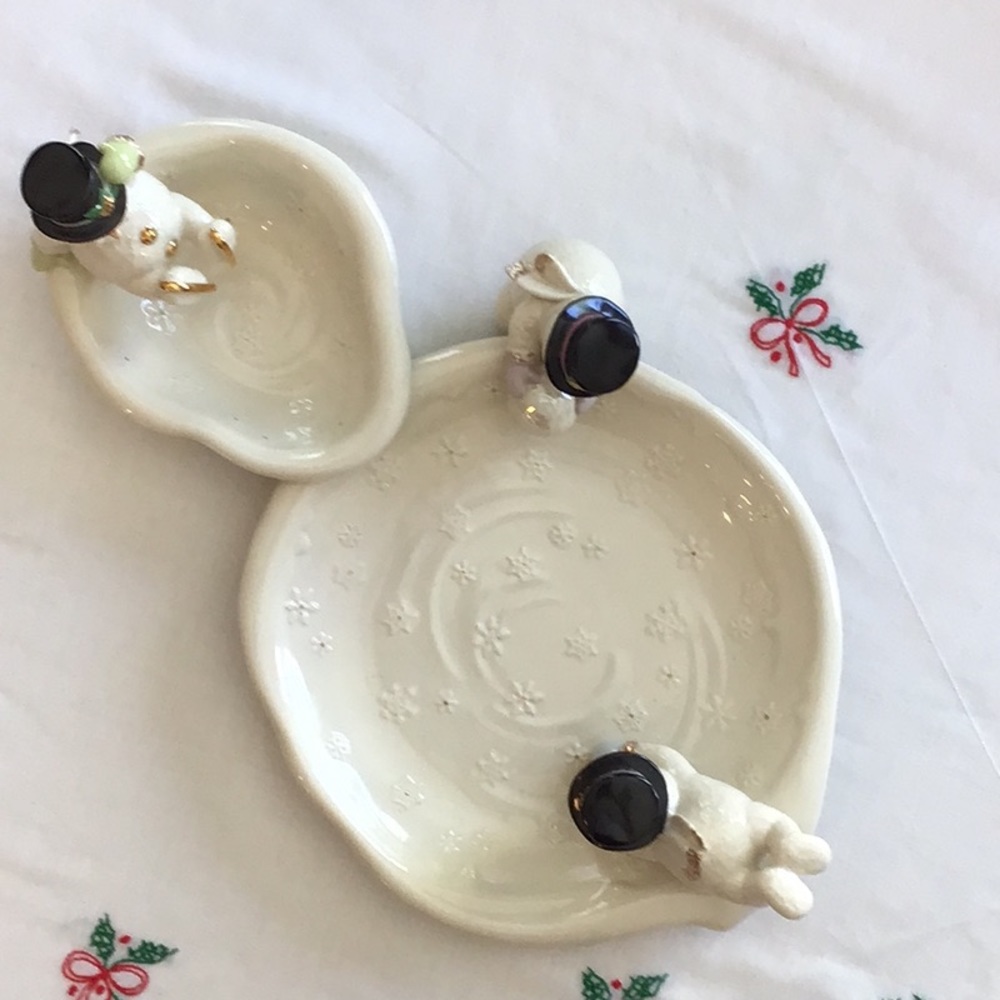 Lenox Collection Snowman Chip and Dip.